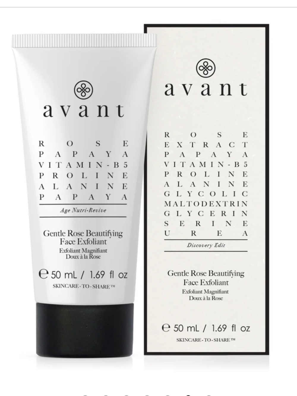 Avanti Gentle Rose Beautifying Face Exfoliant - White & Black